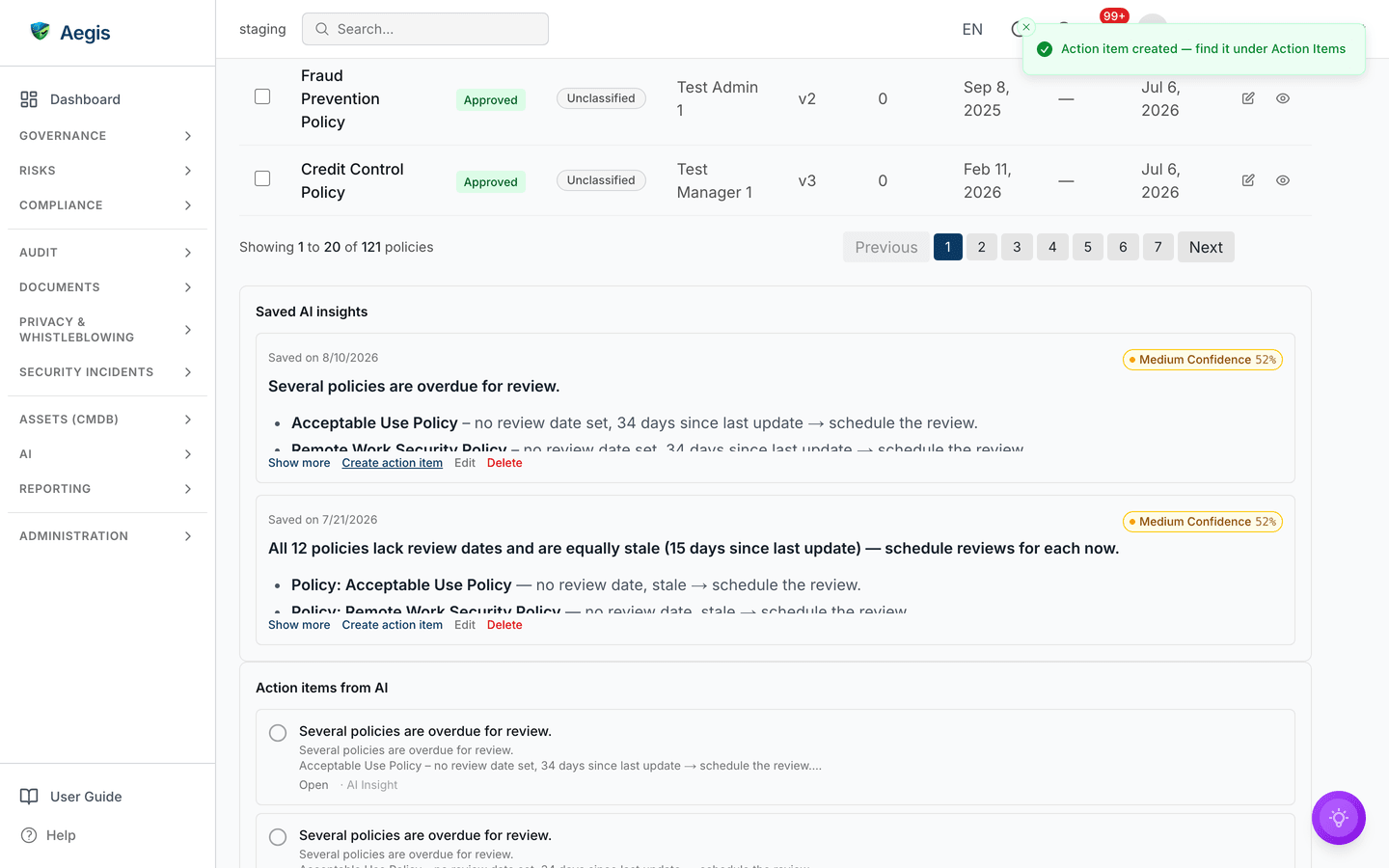 Creating a policy — /policies.