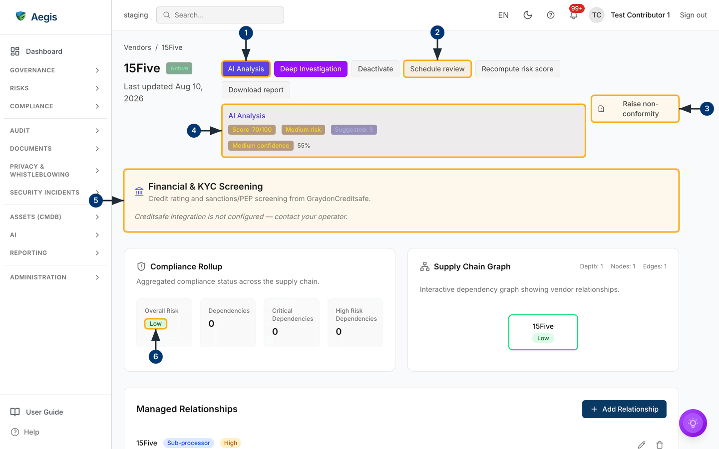 A vendor's detail page — /vendors/{id}.